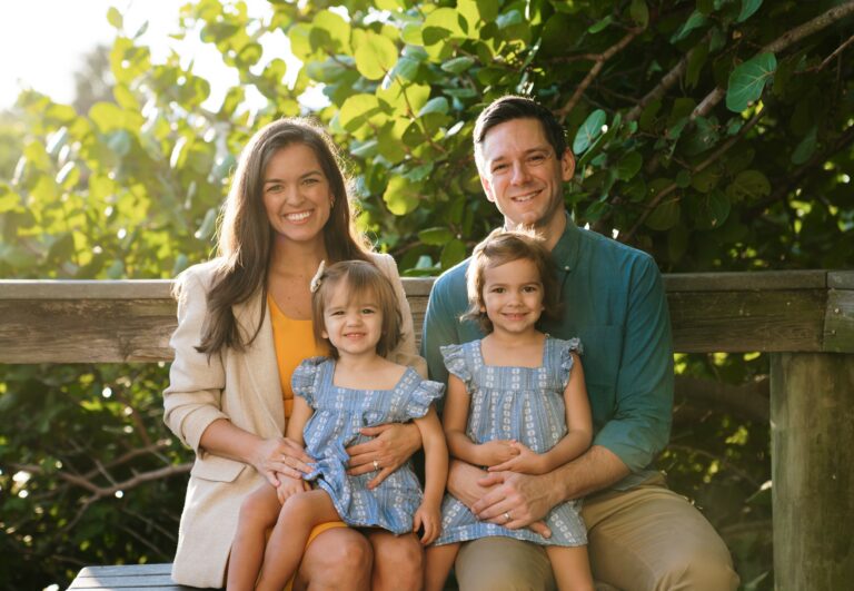 Photo of Prospective Congresswoman Fox and her two daughters and husband.
